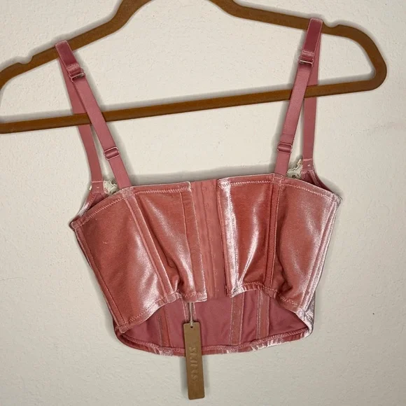 NWT Skims Velvet Lace Corset in Terracotta Multi Size XXS - Picture 4 of 6
